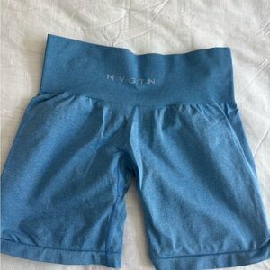 NVGTN Blue Bike Shorts High-Waisted Seamless